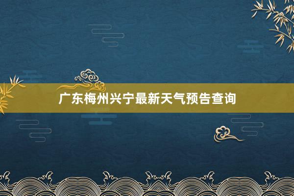 广东梅州兴宁最新天气预告查询