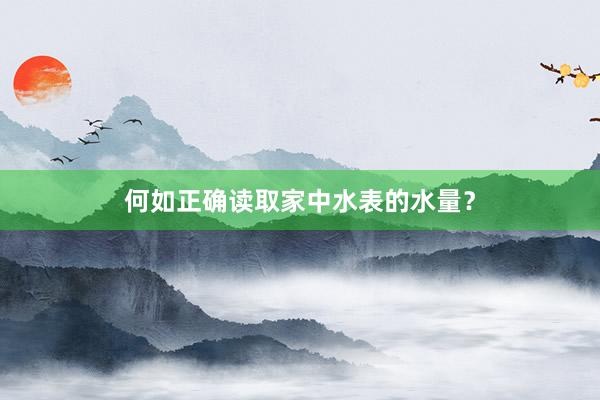 何如正确读取家中水表的水量？